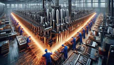 German knife fantasy factory AI image