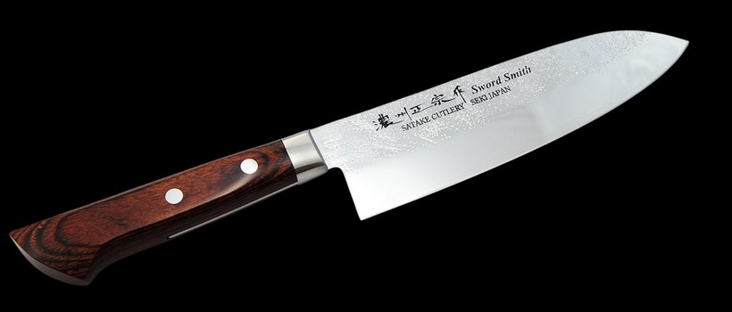 Satake Japanese kitchen knife with wooden handle